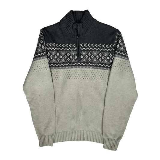 Nautica 1/4 Zip - Large Grey Cotton