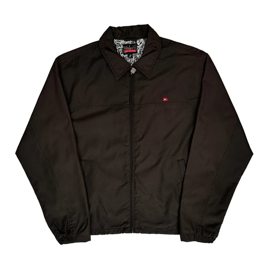 Vintage Quiksilver Collared Windbreaker - Small Brown Polyester