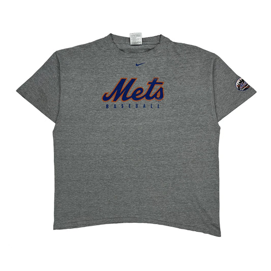 Mets Nike Mlb T-Shirt - Large Grey Cotton