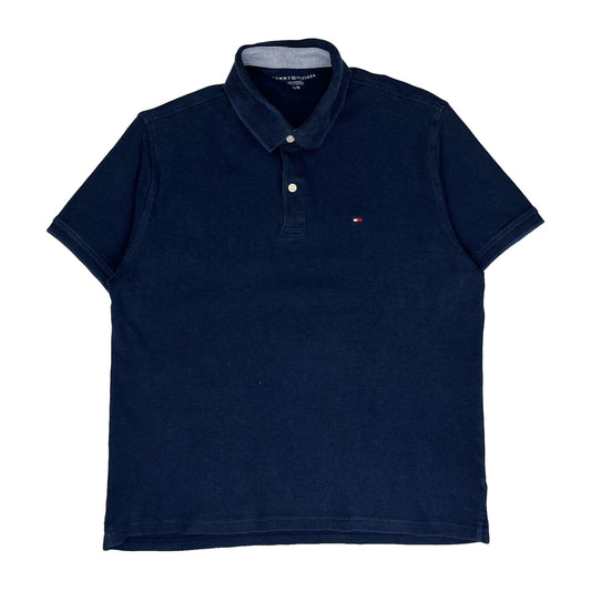 Tommy Hilfiger Polo Shirt - Large Navy Cotton