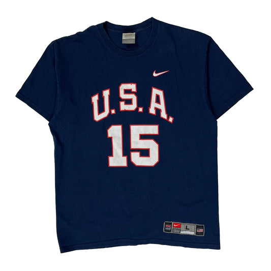 Vintage USA Nike Graphic T-Shirt - Large Navy Cotton
