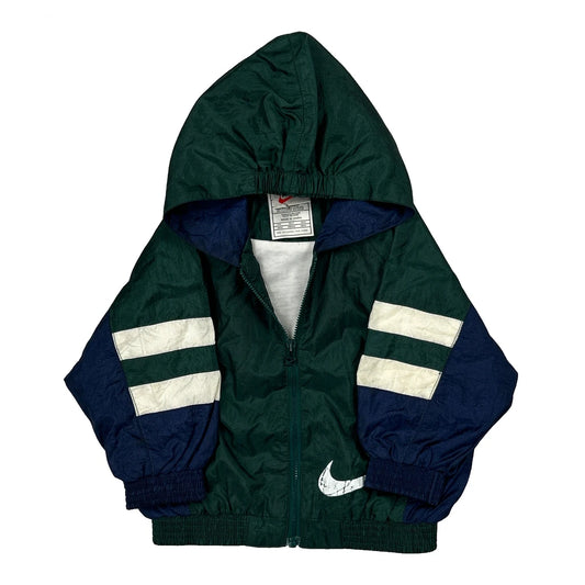 Age 18 Months Nike Striped Windbreaker - 2XS Green Polyamide