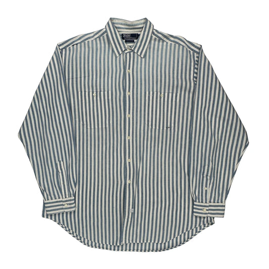 Polo By Ralph Lauren Striped Shirt - 2XL Blue Cotton