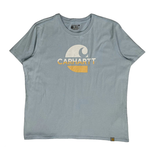Carhartt Graphic T-Shirt - XL Blue Cotton