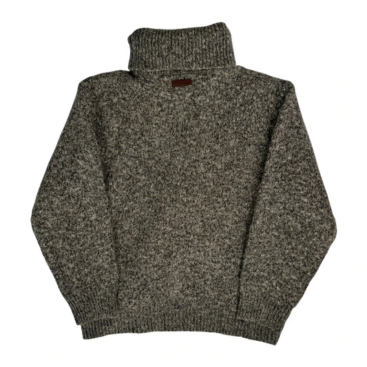 Marlboro Classics Roll Neck Jumper - Large Grey Wool Blend