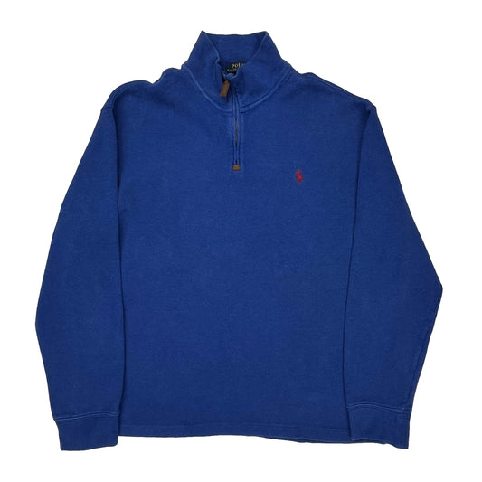 Polo By Ralph Lauren 1/4 Zip - XL Blue Cotton