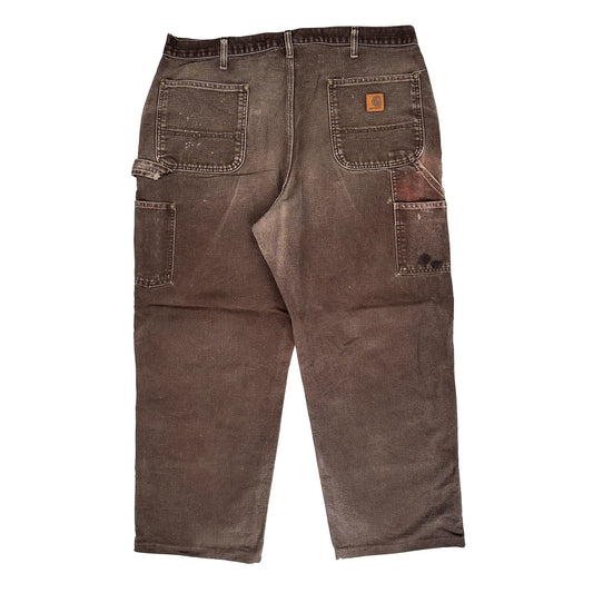 Vintage Dkb Carhartt Double Knee Carpenter Trousers - 36W 29L Brown Cotton