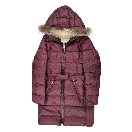 Age 14 Burberry Puffer - Large Burgundy Polyester