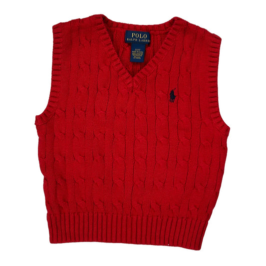 Age 2 Polo By Ralph Lauren Sweater Vest - 3XS Red Cotton