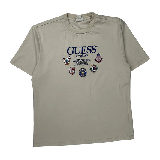 Guess T-Shirt - Small Beige Cotton