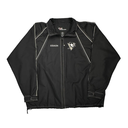 Vintage Penguins Ryr Sportswear Contrast Stitch Track Jacket - XL Black Polyester