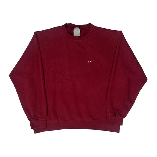 Nike Sweatshirt - Medium Burgundy Cotton Blend