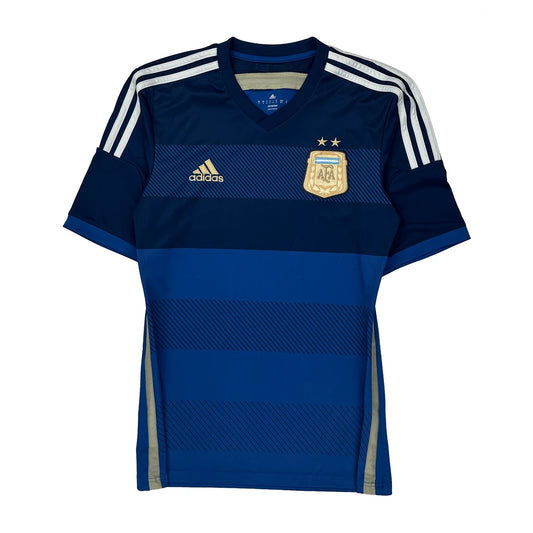 Argentina National Team Adidas 2013-15 Away Football Shirt - Small Blue Polyester