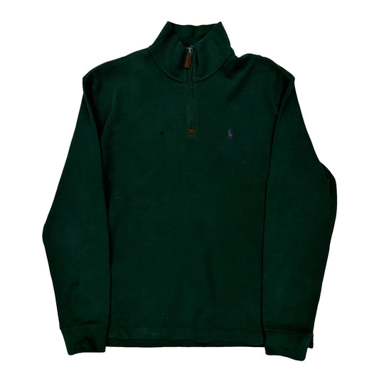 Polo By Ralph Lauren 1/4 Zip - Medium Green Cotton