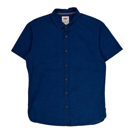 Levis Short Sleeve Shirt - Medium Blue Cotton