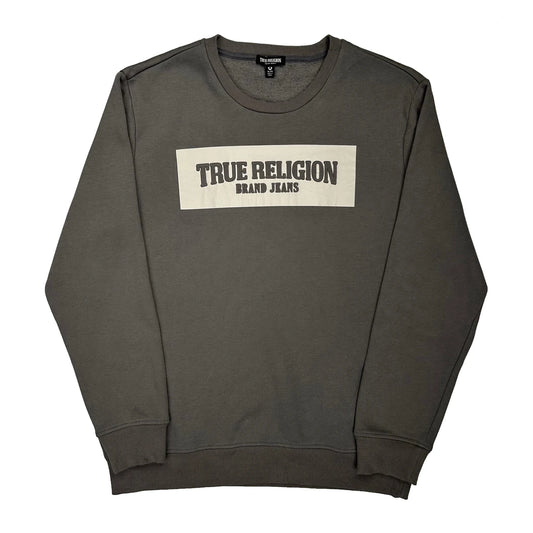 Vintage True Religion Long Sleeve T-Shirt - XL Grey Cotton