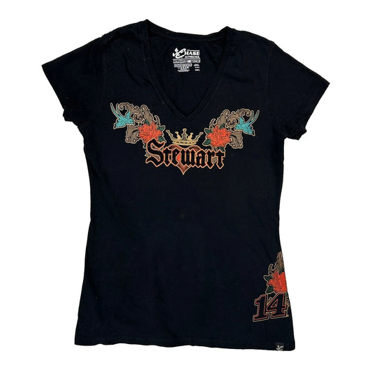 Stewart Chase Authentics Nascar T-Shirt - Large Black Cotton