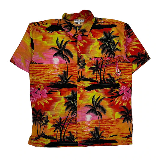 Mc. Clain Floral Hawaiian Shirt - Medium Multicoloured Polyester