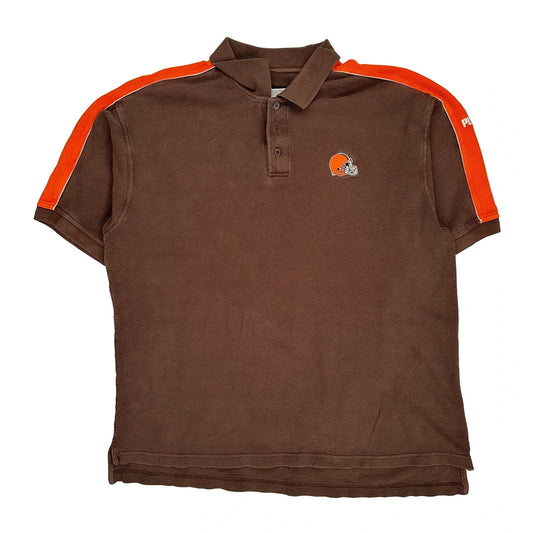 Cleveland Browns Puma Nfl Polo Shirt - XL Brown Cotton