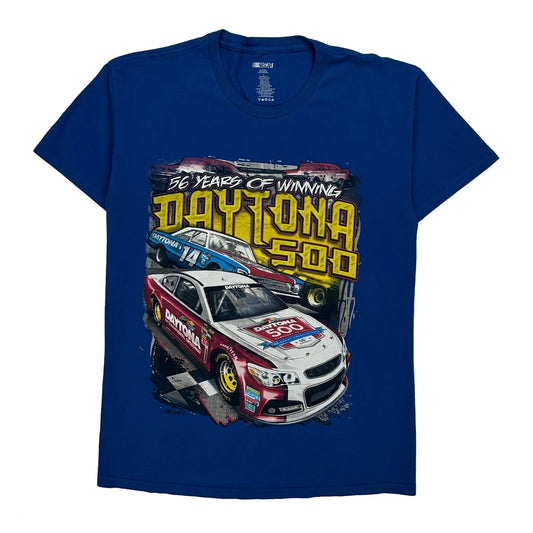 Daytona 500 Nascar Graphic T-Shirt - Large Blue Cotton