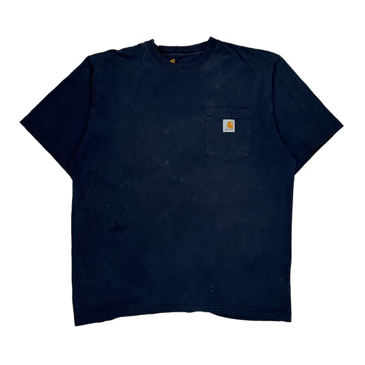 Carhartt T-Shirt - Large Navy Cotton