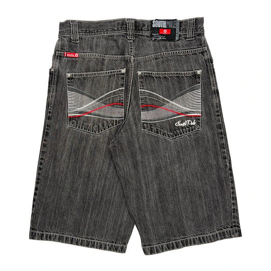 Southpole Baggy Denim Shorts - 34W 13L Gray Denim