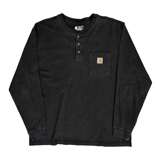 Vintage Carhartt Long Sleeve T-Shirt - Large Black Cotton
