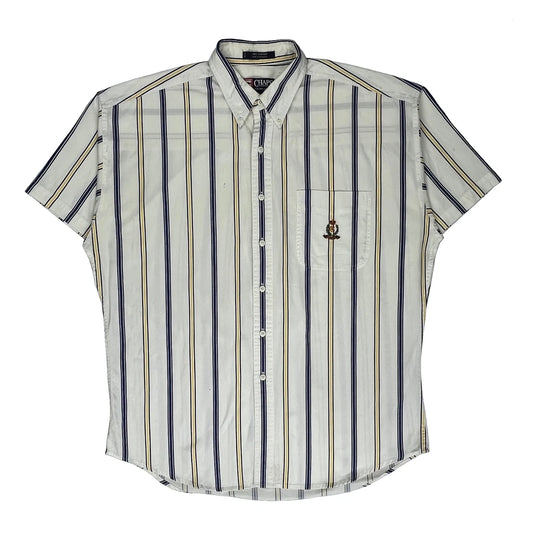 Chaps Ralph Lauren Striped Shirt - Large Cream Cotton