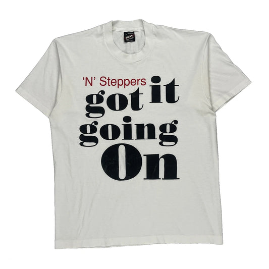 N' Steppers Fruit Of The Loom T-Shirt - Large White Cotton Blend