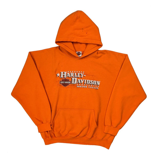 Motorcycles Harley Davidson Graphic Hoodie - XL Orange Polyester