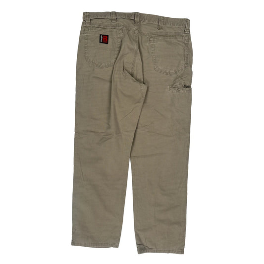 Wrangler Double Knee Carpenter Trousers - 36W 30L Khaki Cotton