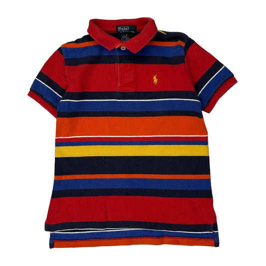 Age 7 Polo By Ralph Lauren Striped Polo Shirt - Small Multicoloured Cotton