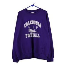  Caledonia Football Gildan Sweatshirt - XL Purple Cotton Blend - Thrifted.com