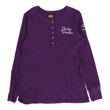  Bergdale, Albert Lea, Minnesota Harley Davidson Long Sleeve T-Shirt - XL Purple Cotton long sleeve t-shirt Harley Davidson   