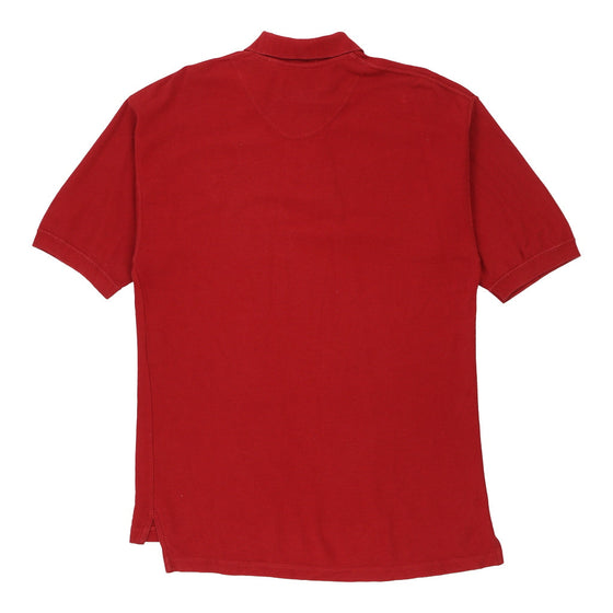 Timberland Polo Shirt - Medium Red Cotton - Thrifted.com