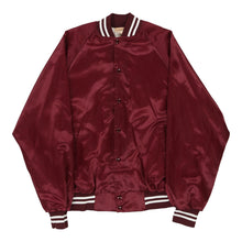  Auburn Varsity Jacket - Large Burgundy Polyester - Thrifted.com