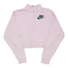 Nike Cropped Zip Up - Small Pink Cotton Blend - Thrifted.com