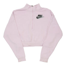  Nike Cropped Zip Up - Small Pink Cotton Blend - Thrifted.com
