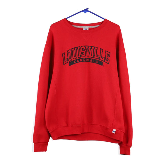 Louisville Cardinals Russell Athletic NFL Sweatshirt - Large Red Cotton Blend