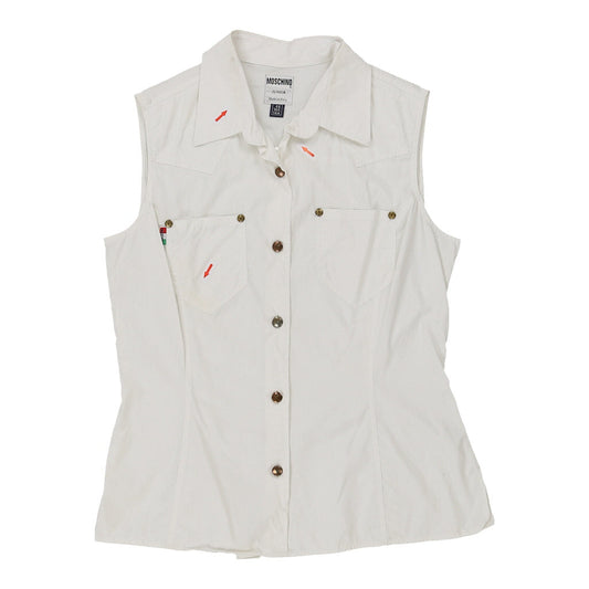 Age 14 Moschino Short Sleeve Shirt - Medium White Cotton