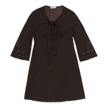 Miba Mini Dress - Medium Brown Polyester Blend - Thrifted.com