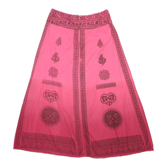 Trend Maxi Skirt - 28W UK 8 Pink Cotton - Thrifted.com