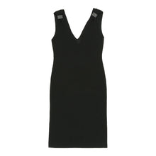  Sahza V-neck Midi Dress - Medium Black Viscose Blend - Thrifted.com