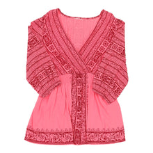  Unbranded V-neck Mini Dress - Medium Pink Cotton Blend - Thrifted.com