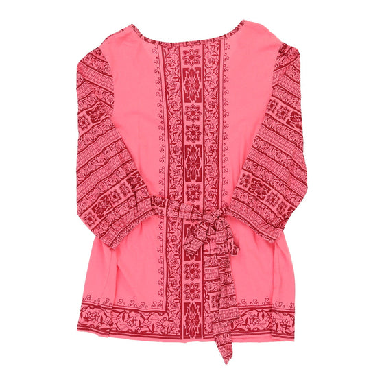 Unbranded V-neck Mini Dress - Medium Pink Cotton Blend - Thrifted.com