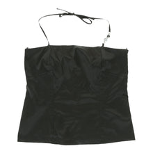 Oltre Halterneck Top - Large Black Polyester - Thrifted.com