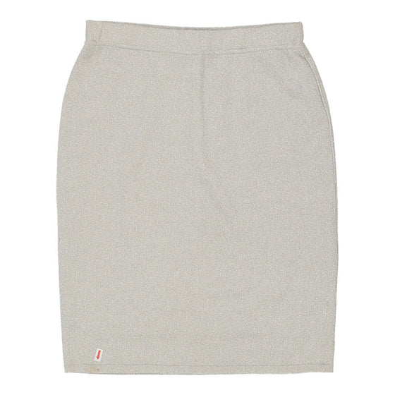 Benelli Donna Skirt - 25W UK 6 Silver Cotton Blend - Thrifted.com