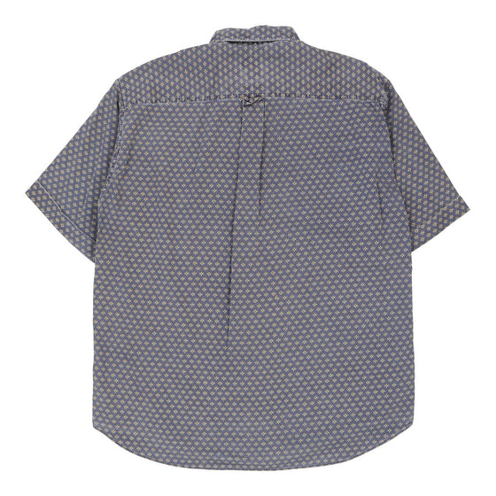 Brooksfield Polka Dot Short Sleeve Shirt - Medium Grey Cotton - Thrifted.com