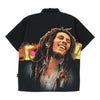 Bob Marley Dragonfly Band Short Sleeve Shirt - Medium Black Polyester - Thrifted.com
