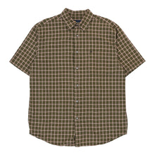  Nautica Checked Short Sleeve Shirt - Large Green Cotton - Thrifted.com